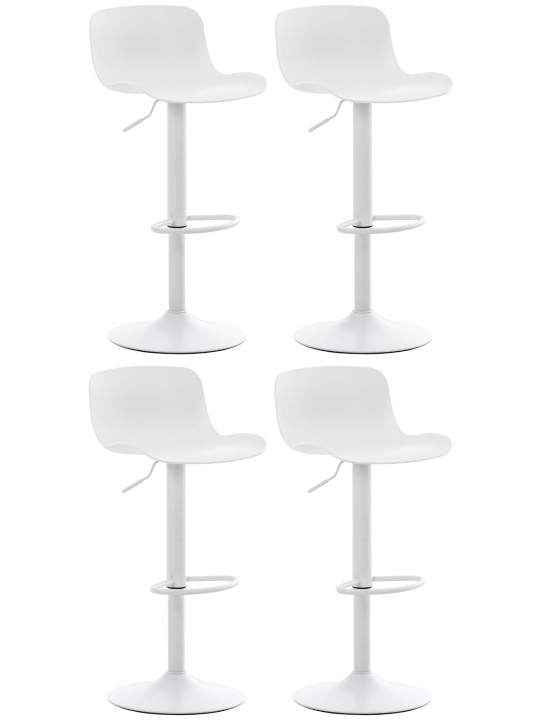 Juego de 4 taburetes de bar Almada, blanco Juego de 4 taburetes de bar Almada, blanco