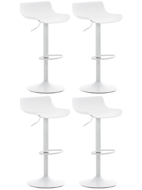 Juego de 4 taburetes de bar Aveiro, blanco Juego de 4 taburetes de bar Aveiro, blanco