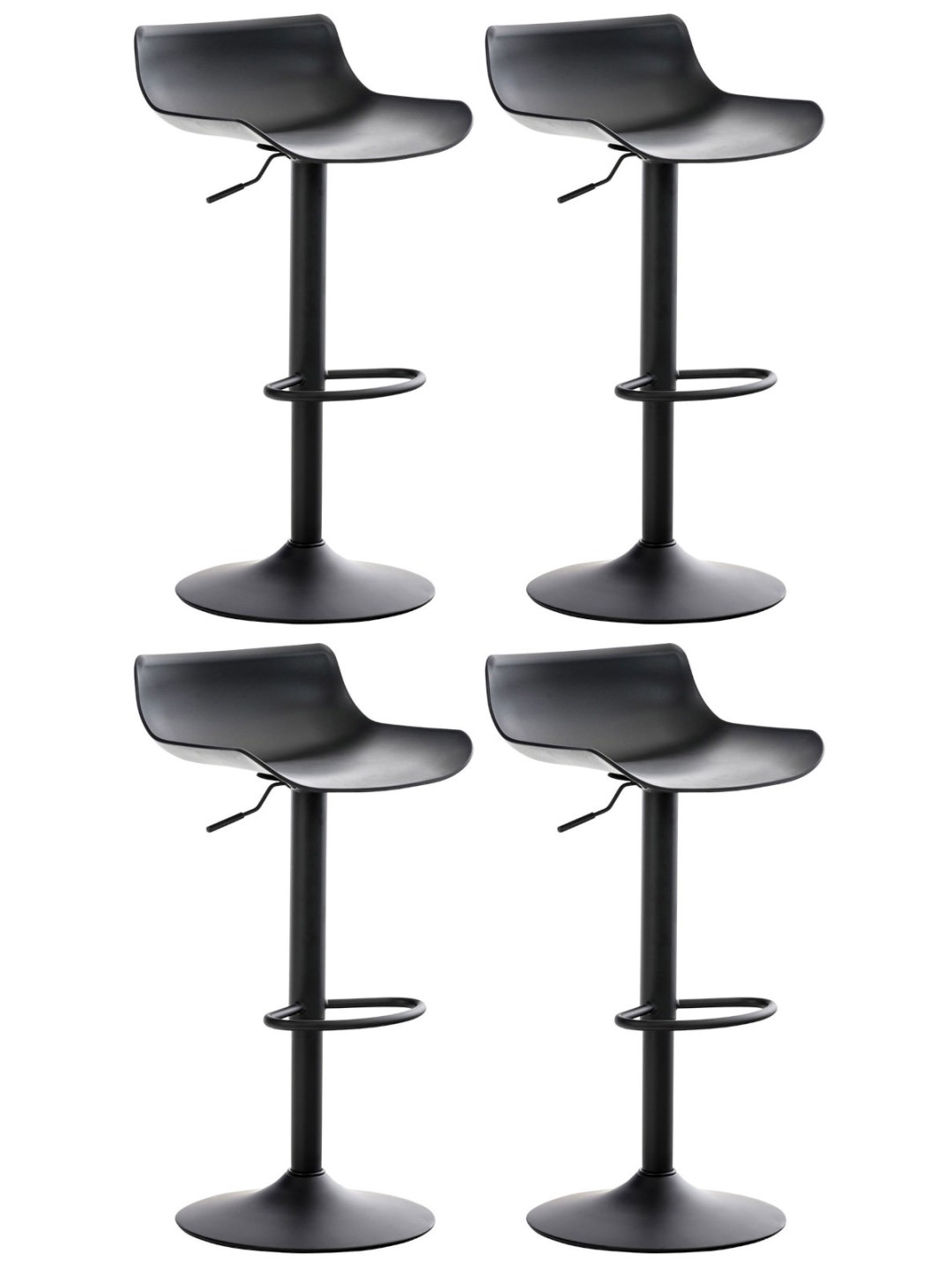 Juego de 4 taburetes de bar Aveiro, negro