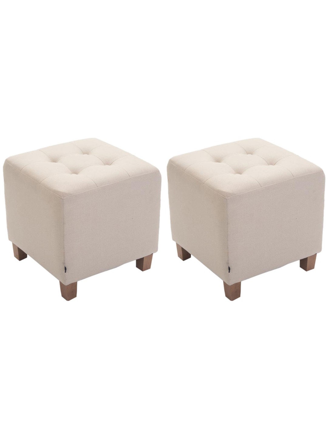 Juego de 2 taburetes Pharaoh, luz antigua, crema