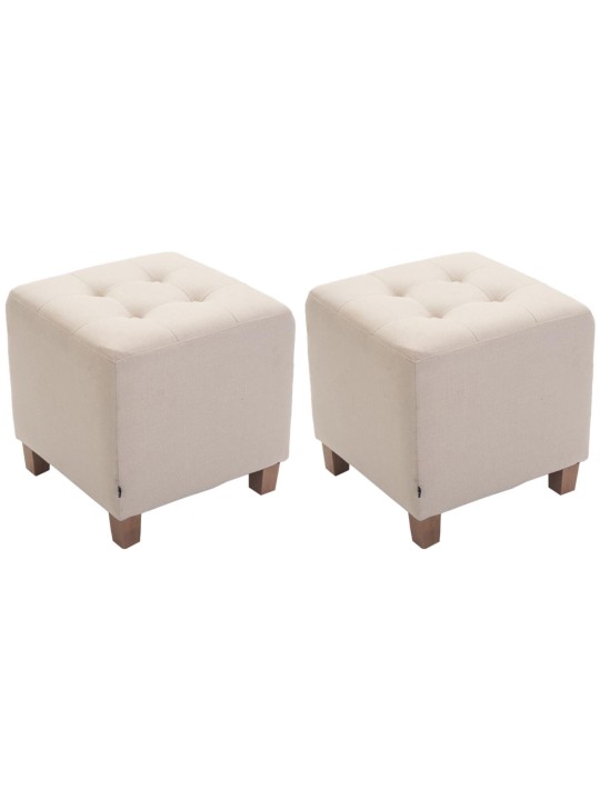 Juego de 2 taburetes Pharaoh, luz antigua, crema