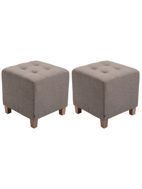 Juego de 2 taburetes Pharaoh, luz antigua, taupe