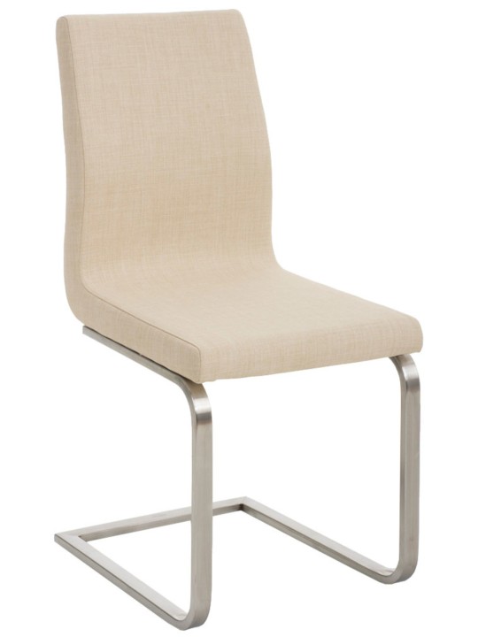 Juego de 2 sillas de comedor tela Belfort, crema
