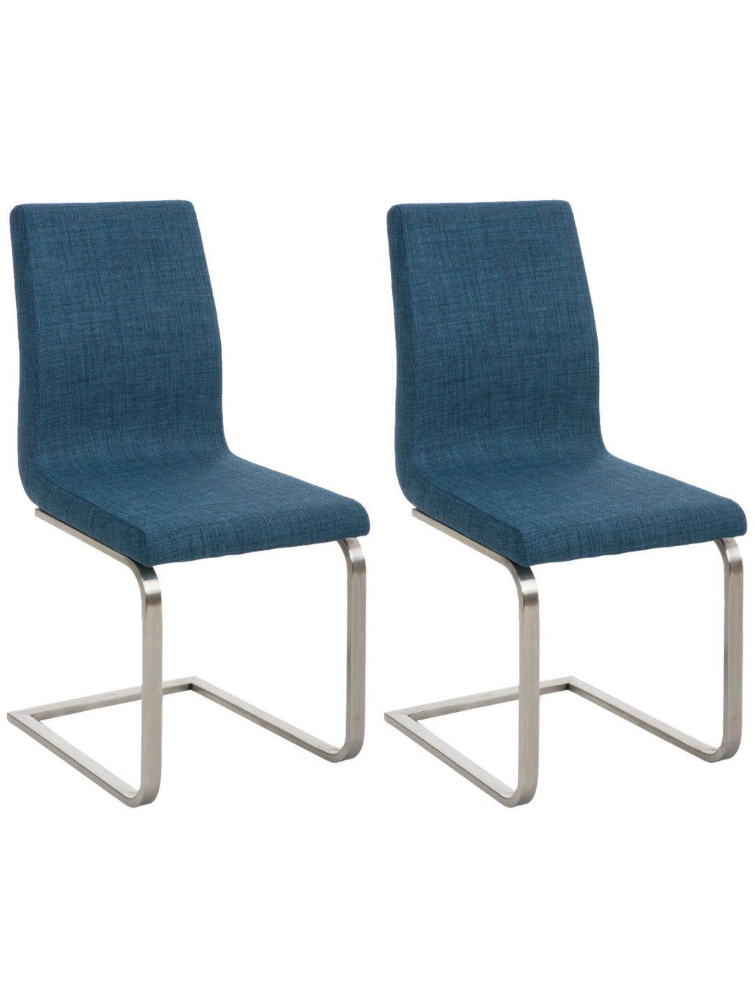 Juego de 2 sillas de comedor tela Belfort, azul