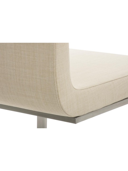 Juego de 2 sillas de comedor tela Belfort, crema