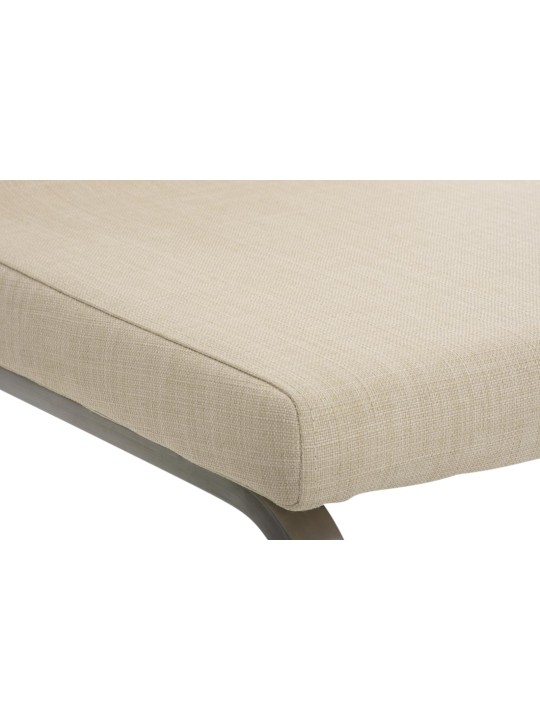 Juego de 2 sillas de comedor tela Belfort, crema