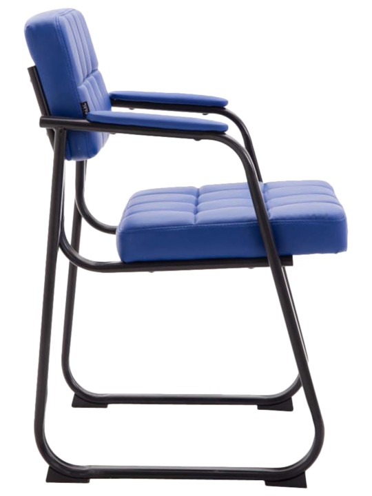 Juego de 2 sillas para visitas Canada B piel sintética, azul