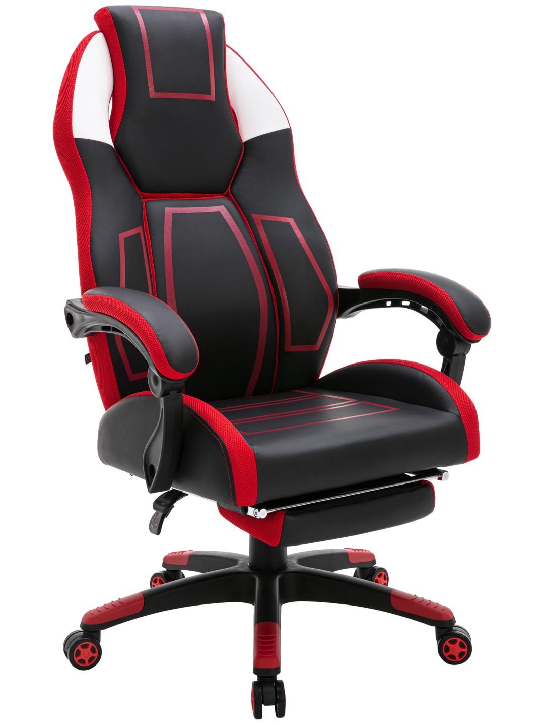 Silla de oficina Clovis piel sintética, negro/rojo