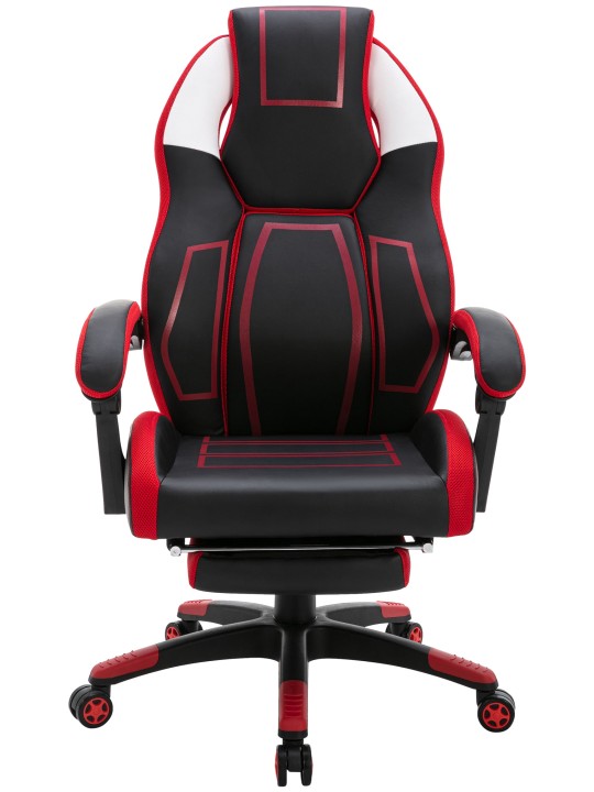 Silla de oficina Clovis piel sintética, negro/rojo