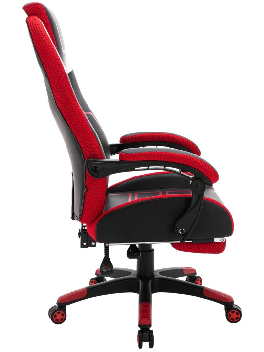 Silla de oficina Clovis piel sintética, negro/rojo