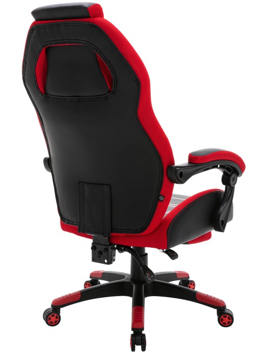 Silla de oficina Clovis piel sintética, negro/rojo