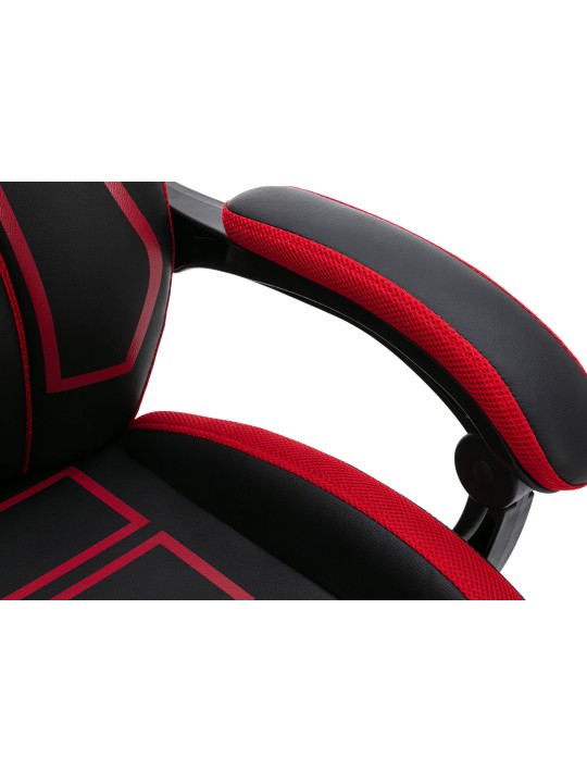 Silla de oficina Clovis piel sintética, negro/rojo