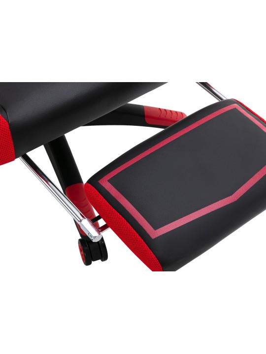 Silla de oficina Clovis piel sintética, negro/rojo