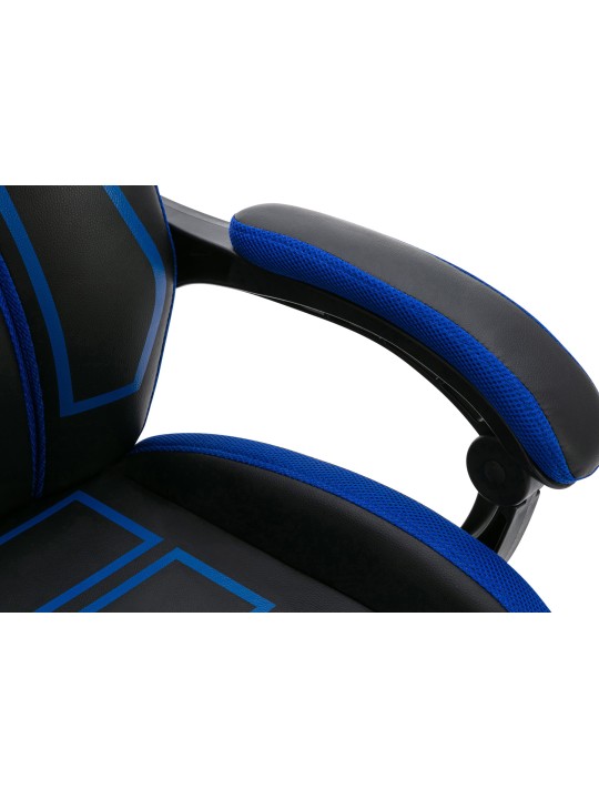 Silla de oficina Clovis piel sintética, negro/azul