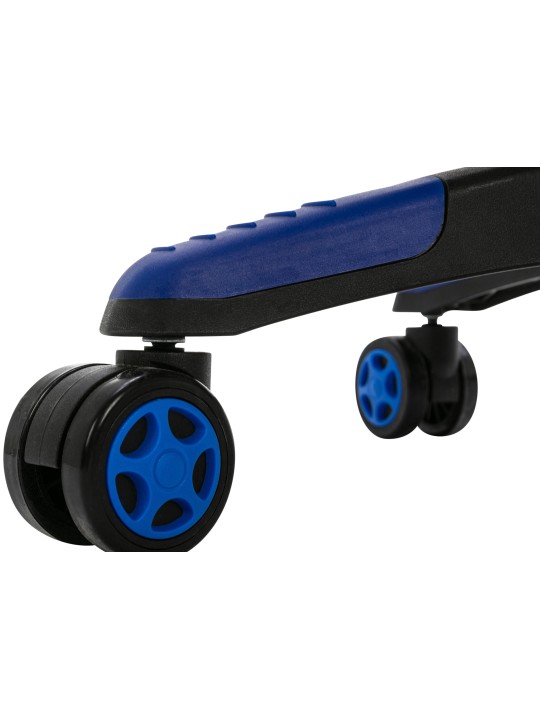 Silla de oficina Clovis piel sintética, negro/azul