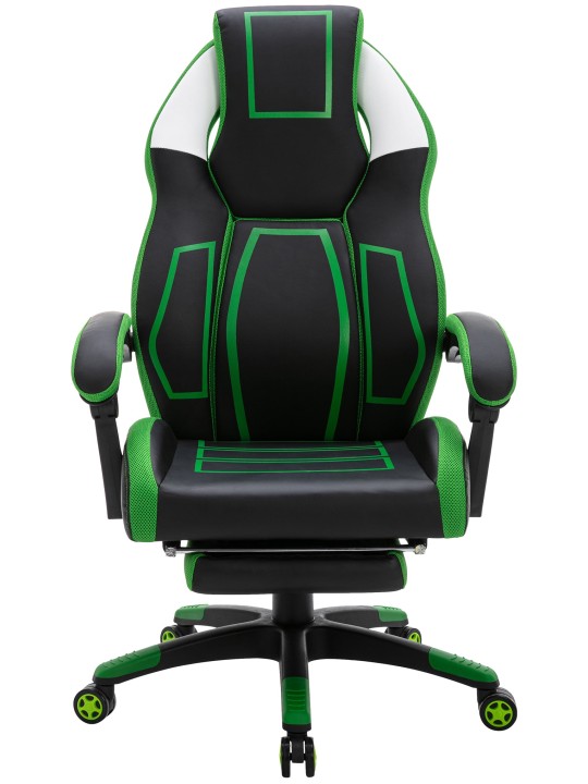 Silla de oficina Clovis piel sintética, negro/verde