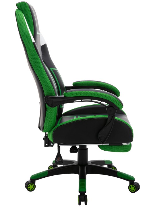 Silla de oficina Clovis piel sintética, negro/verde