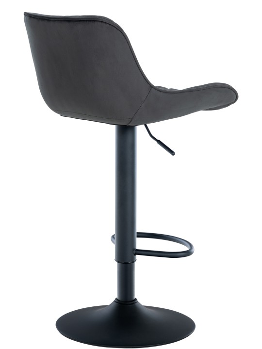 Juego de 2 taburetes de bar Minosa terciopelo, negro