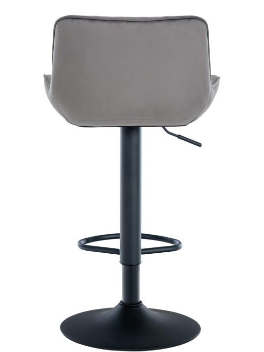 Juego de 2 taburetes de bar Minosa terciopelo, gris oscuro