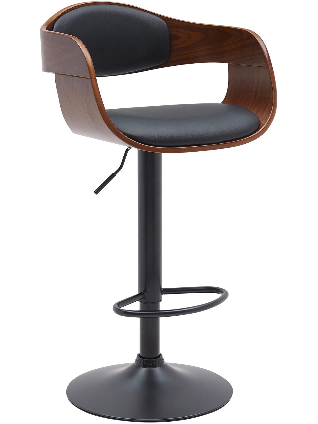 Taburete de bar Kingston B piel sintética, nogal/negro