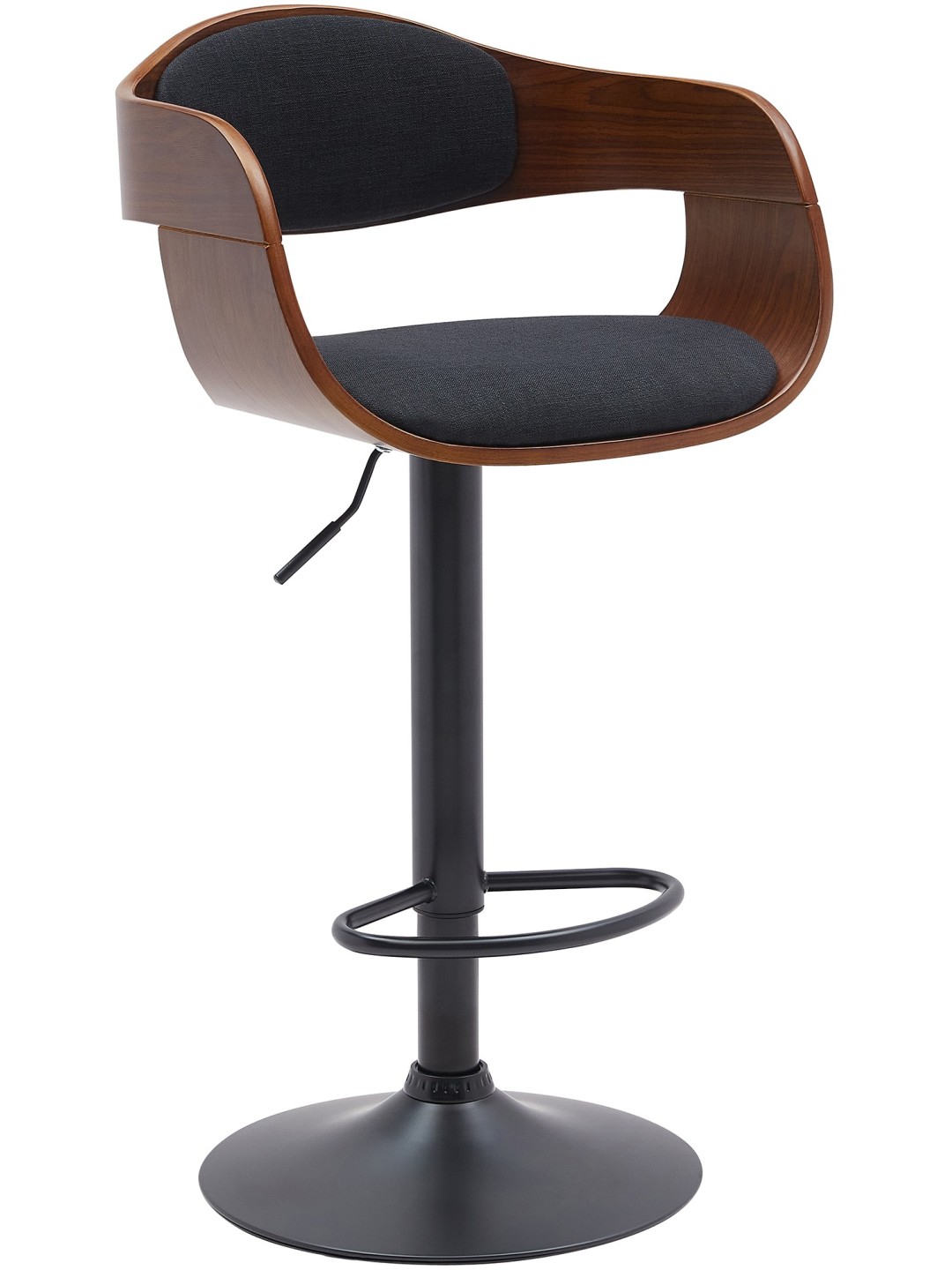 Taburete de bar Kingston B tela, nogal/negro