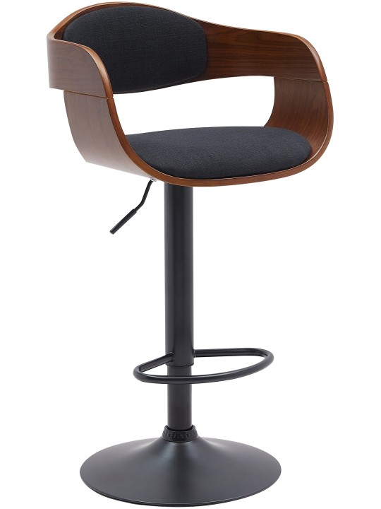 Taburete de bar Kingston B tela, nogal/negro