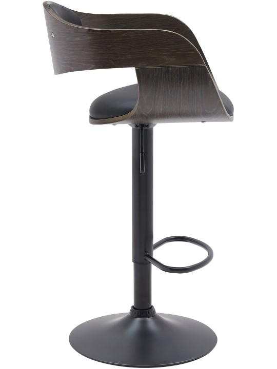 Taburete de bar Kingston B piel sintética, negro/gris