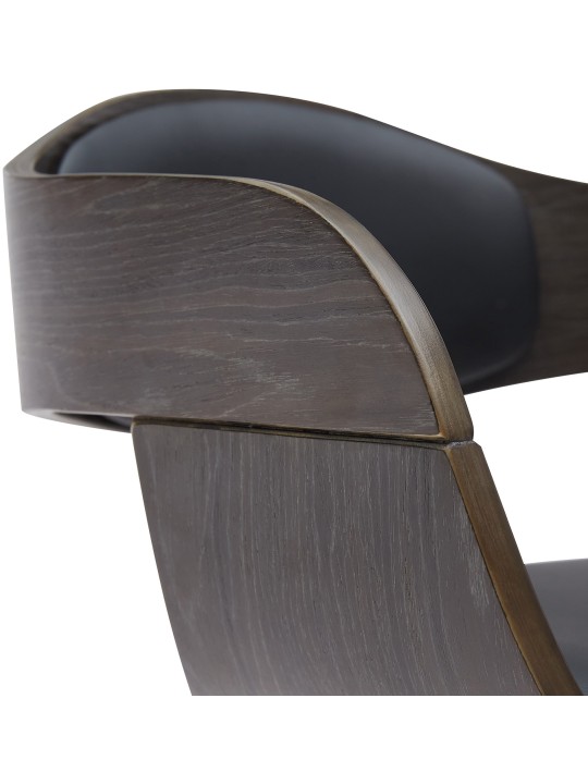 Taburete de bar Kingston B piel sintética, negro/gris