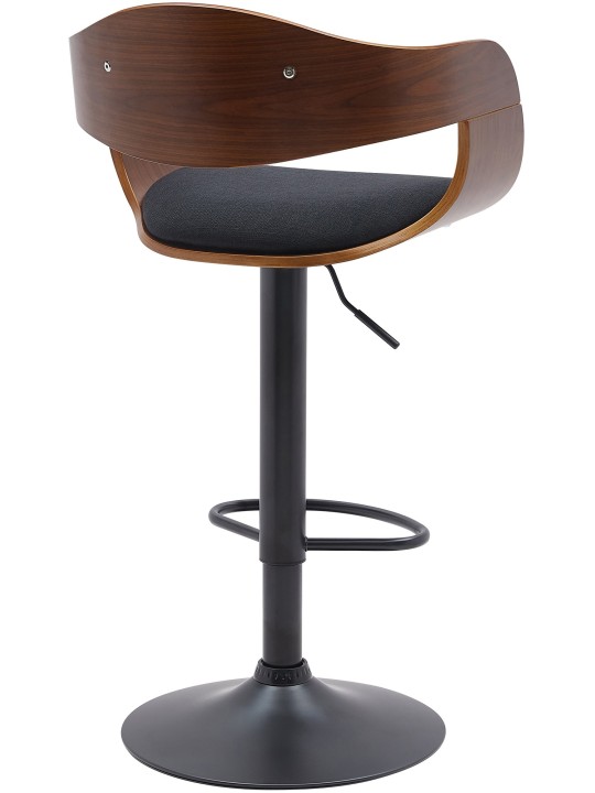 Taburete de bar Kingston B tela, nogal/negro