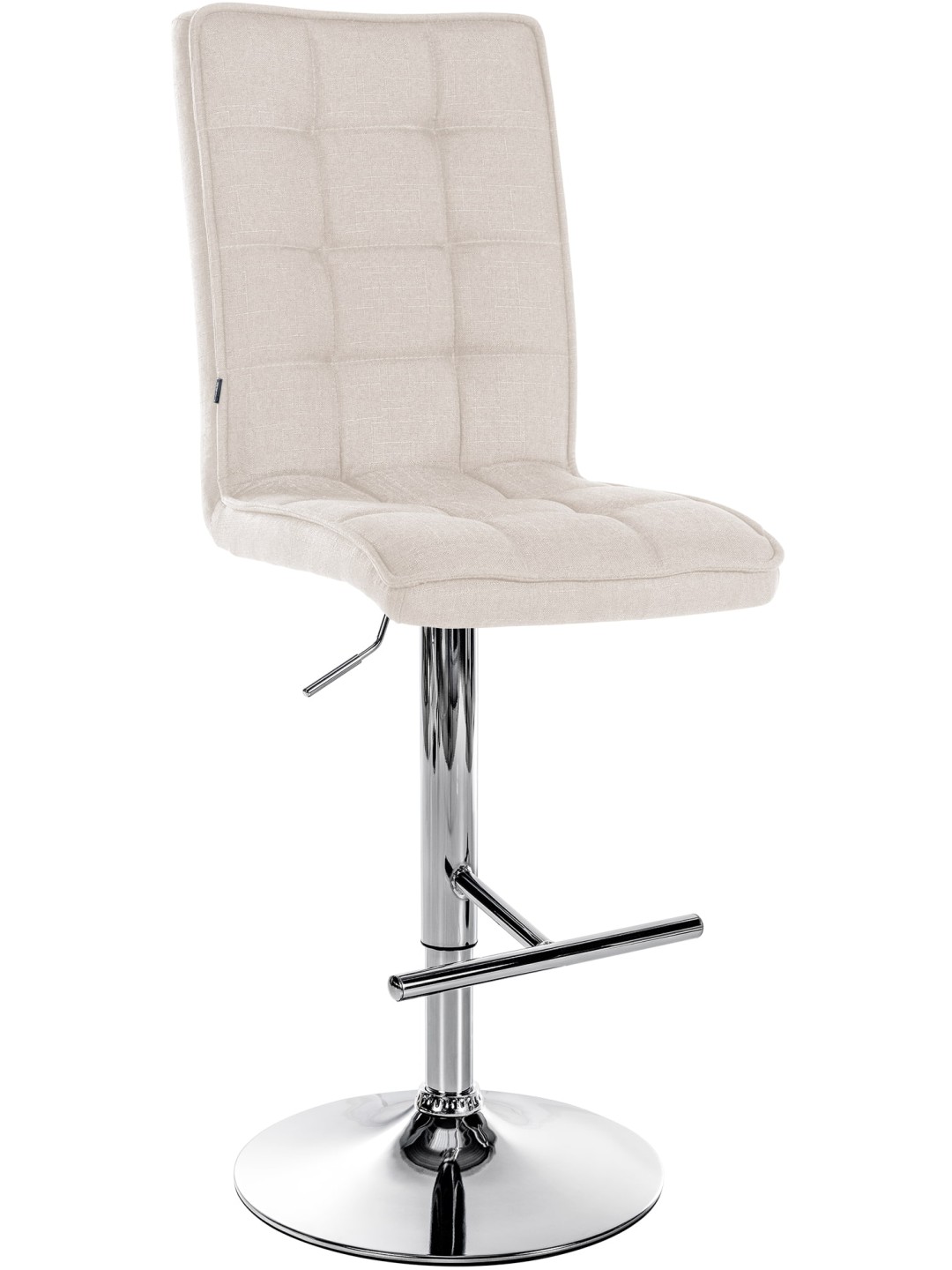 Taburete de bar Peking V2 tejido cromo, crema