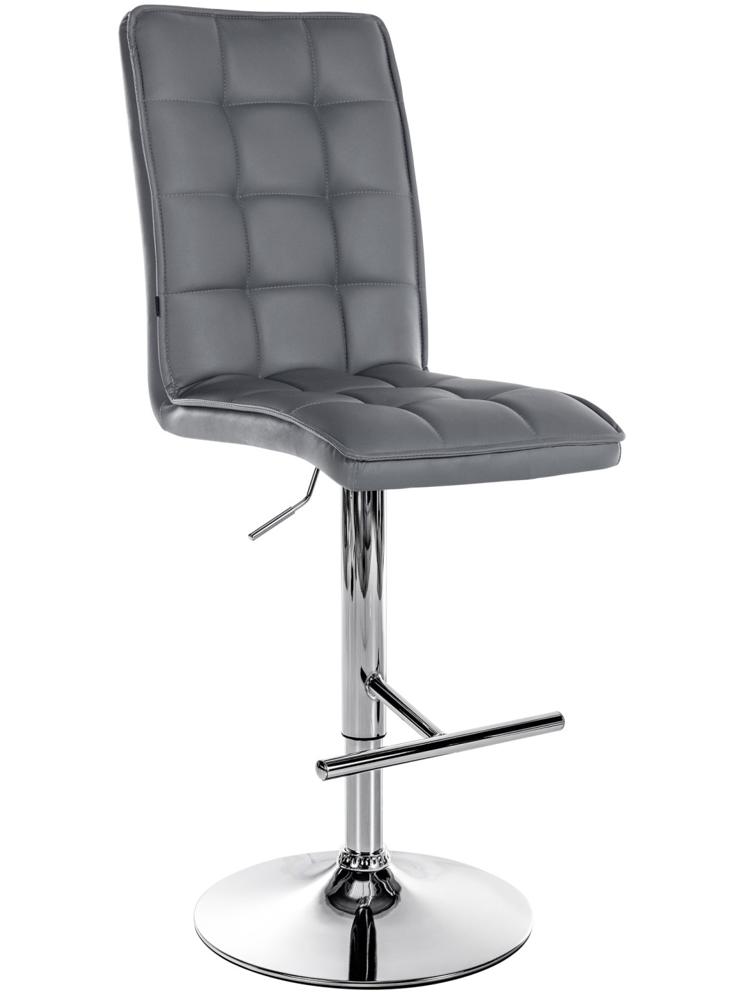 Taburete de bar Peking V2 polipiel cromado, gris