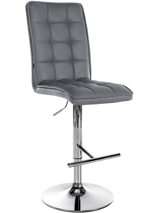 Taburete de bar Peking V2 polipiel cromado, gris