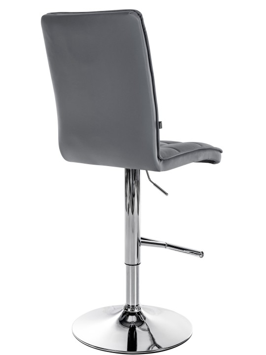 Taburete de bar Peking V2 polipiel cromado, gris