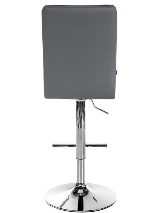 Taburete de bar Peking V2 polipiel cromado, gris