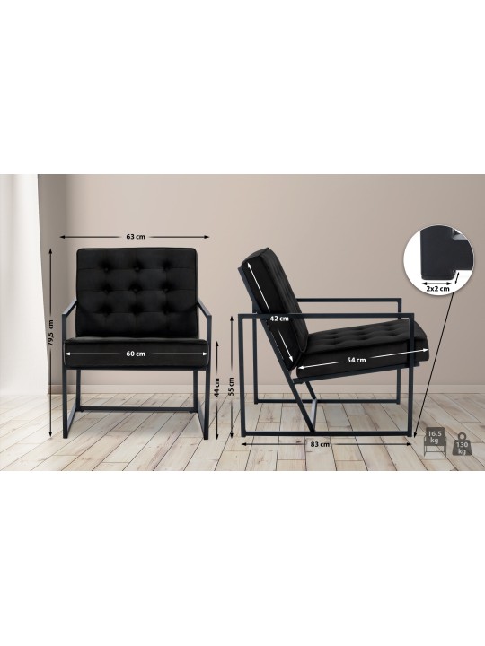 Tumbona Avon terciopelo, negro