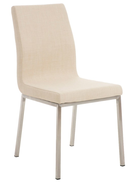Juego de 2 sillas de comedor tela Colmar, crema