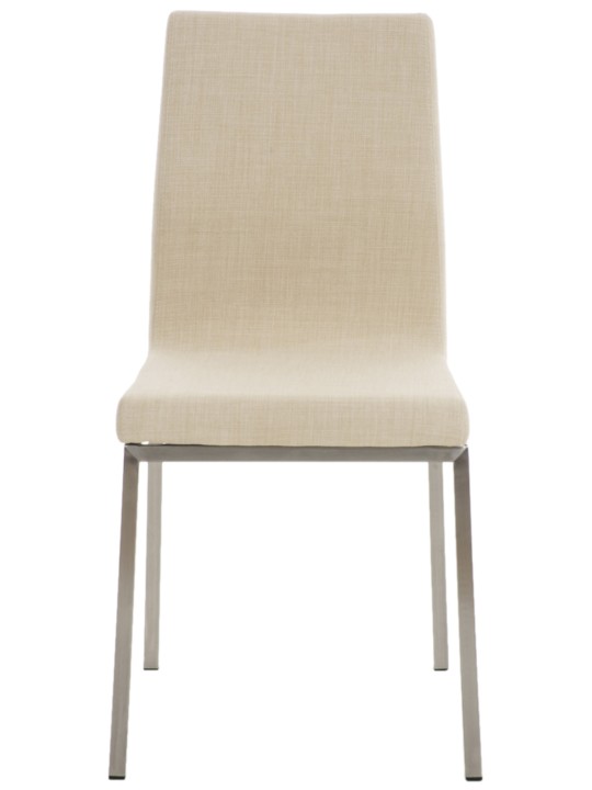 Juego de 2 sillas de comedor tela Colmar, crema
