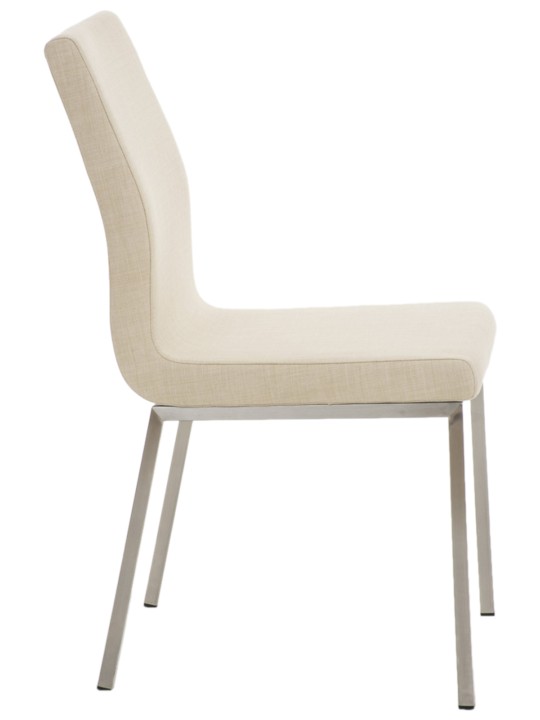 Juego de 2 sillas de comedor tela Colmar, crema