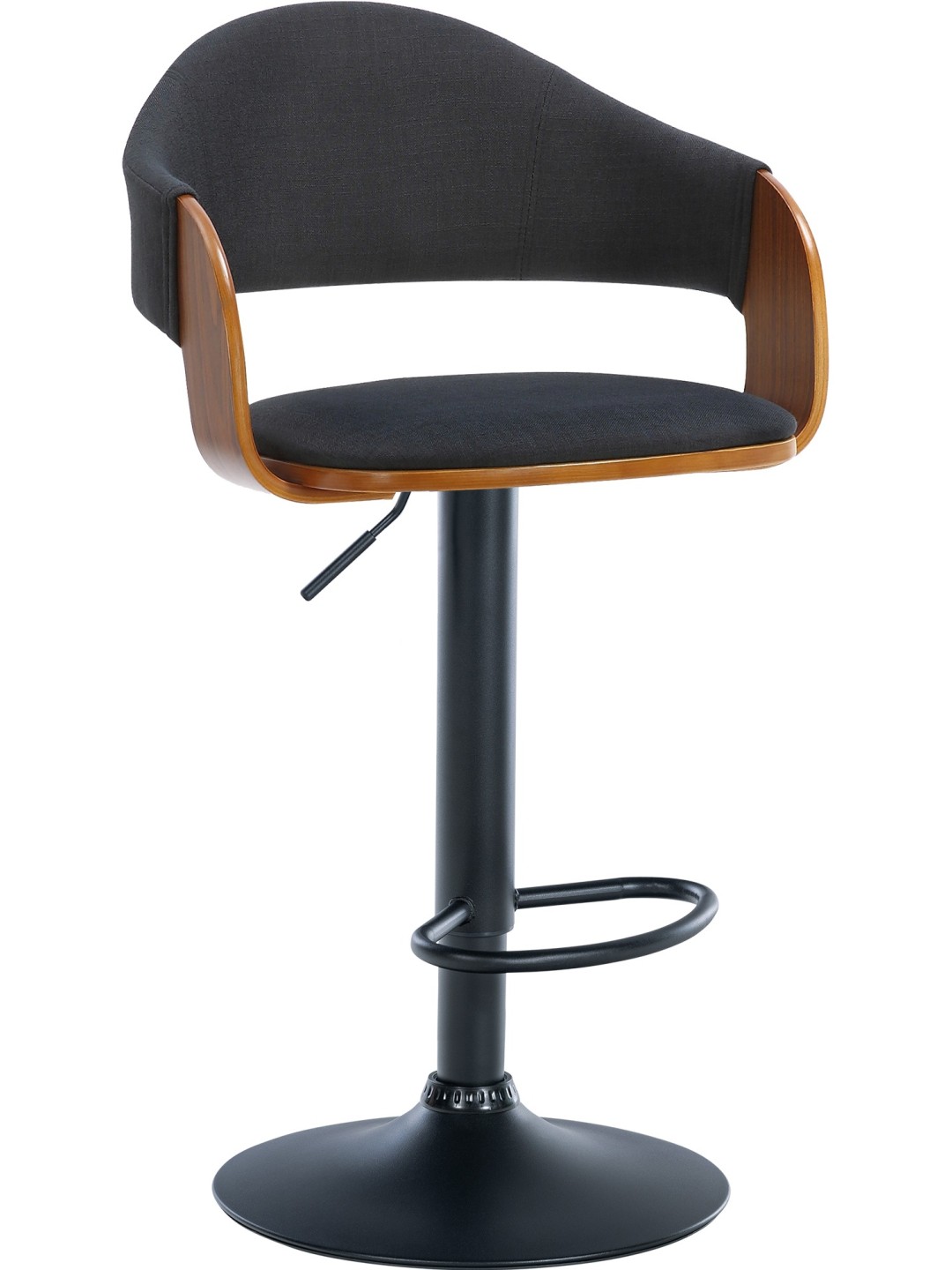 Taburete de bar Nilse tela, nogal/negro