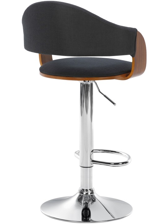 Taburete de bar Nilse tela cromo, nogal/negro