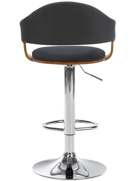 Taburete de bar Nilse tela cromo, nogal/negro