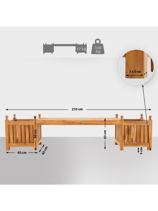 Banco de teca Boston, teca Banco de teca Boston, teca