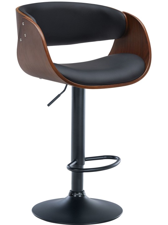 Taburete de bar Portmore piel sintética, nogal/negro Taburete de bar Portmore piel sintética, nogal/negro