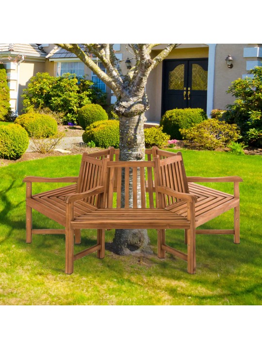 Banco árbol Sonja con reposabrazos 200 cm, teca