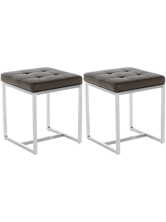 Juego de 2 taburetes Barci, marrón