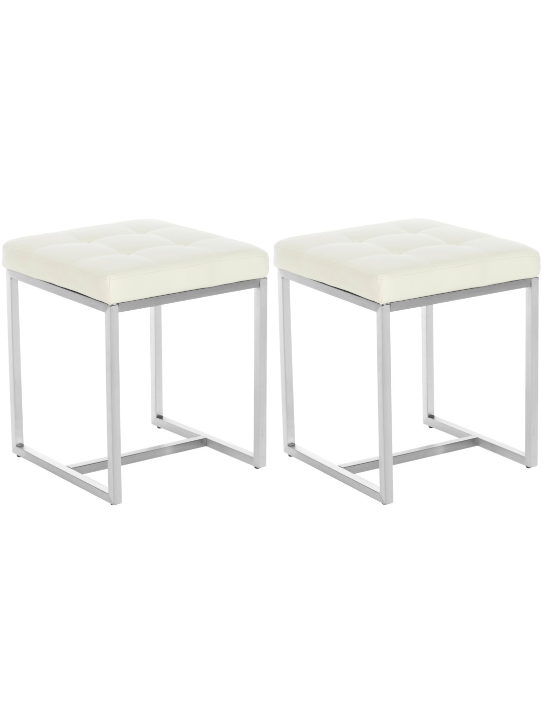 Juego de 2 taburetes Barci, crema