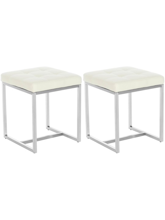 Juego de 2 taburetes Barci, crema