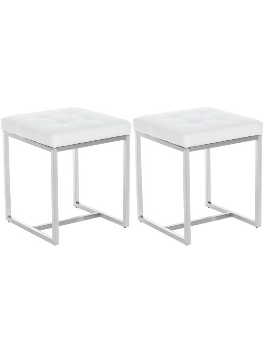 Juego de 2 taburetes Barci, blanco