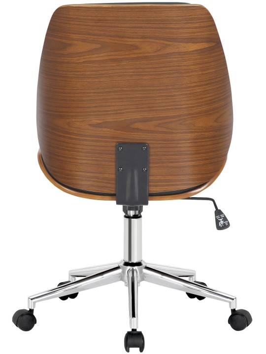 Silla de oficina Mitch cromo, nogal/negro
