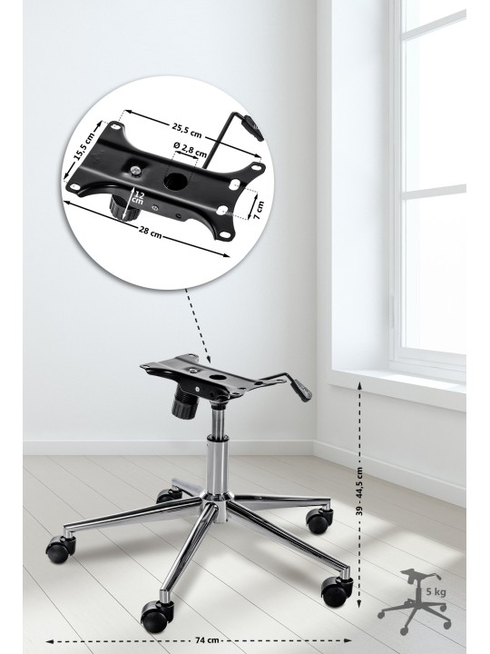 Estructura silla de oficina 2, cromo